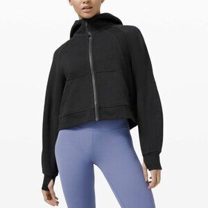 Lululemon Scuba Oversized Full Zip Hoodie Jacket Black Cotton Terry XS / Small